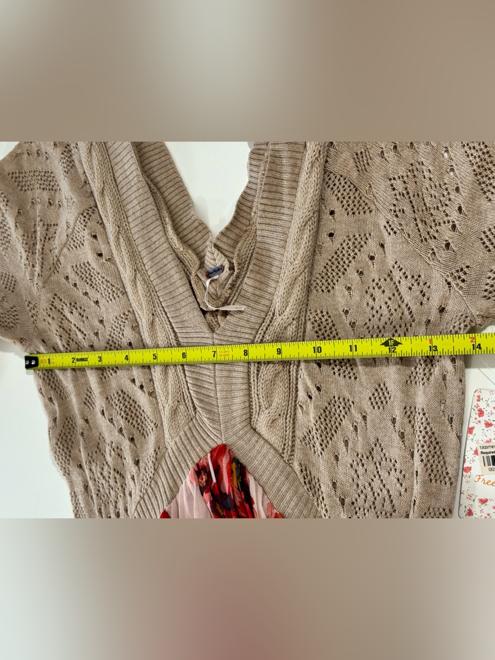 Free People Red Etnic Rose Sweater - Picture 5 of 10